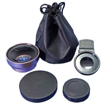 Οπτικός φακός για κινητά τηλέφωνα: 0.45x υπερ-ευρυγώνιος φακός + μακρο, δύο σε ένα, καθολικά συμβατός