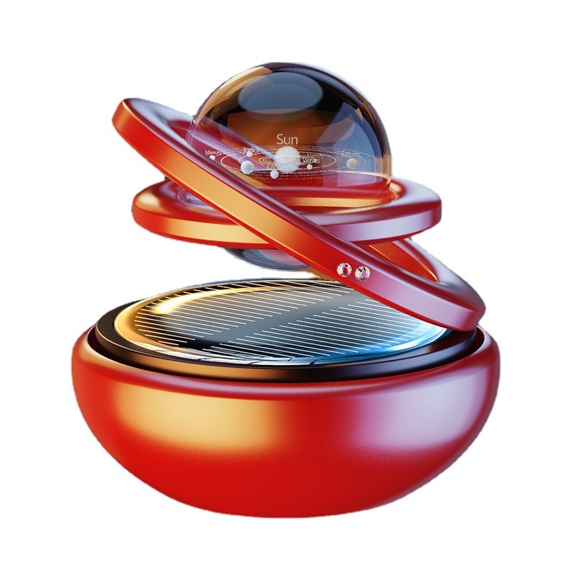 Celestial automobilski aromaterapijski ukras sa solarnim napajanjem — aluminijska legura, 10–20 ml, Frezija miris, mineralno drvo, aromaterapijske tablete, ugradnja na sjedalo, miris traje preko 90 dana