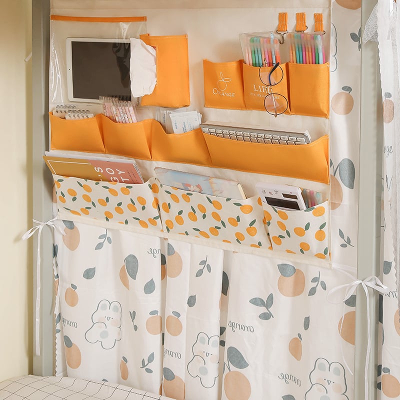 Закачваща се торба за съхранение със стенен органайзер, памучно-ленен материал, дизайн с множество джобове (3, 7, 11 или 12 джоба)