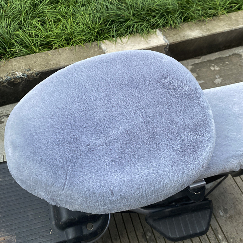 Покривка за седалка на електрически велосипед, плюшена материя, зимна употреба, без пълнител, без лого