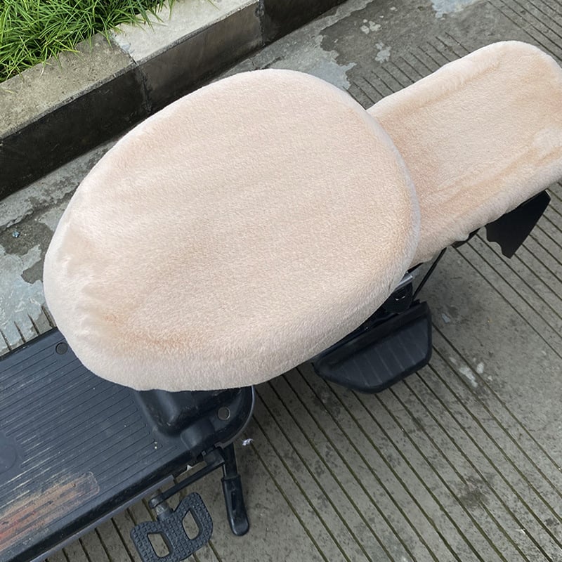 Покривка за седалка на електрически велосипед, плюшена материя, зимна употреба, без пълнител, без лого