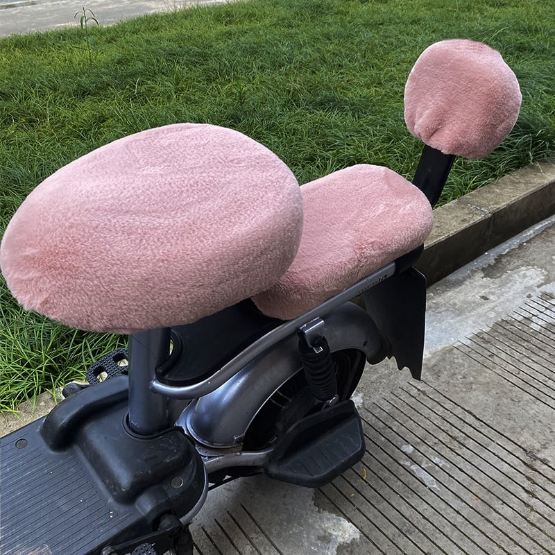 Покривка за седалка на електрически велосипед, плюшена материя, зимна употреба, без пълнител, без лого
