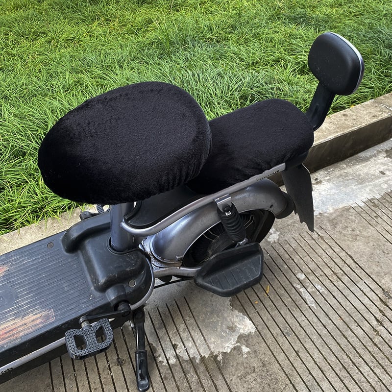 Покривка за седалка на електрически велосипед, плюшена материя, зимна употреба, без пълнител, без лого