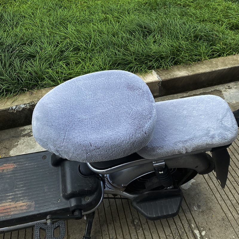 Покривка за седалка на електрически велосипед, плюшена материя, зимна употреба, без пълнител, без лого