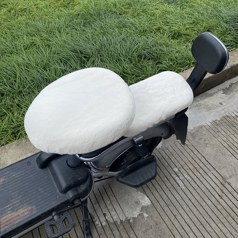 Покривка за седалка на електрически велосипед, плюшена материя, зимна употреба, без пълнител, без лого