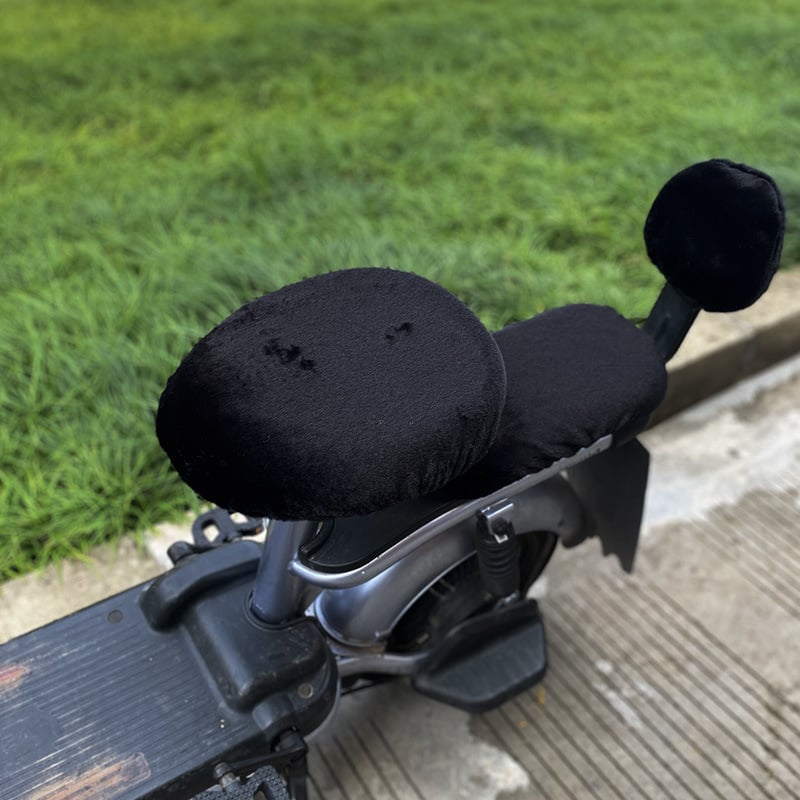 Покривка за седалка на електрически велосипед, плюшена материя, зимна употреба, без пълнител, без лого