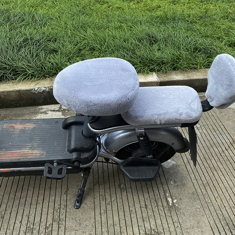 Покривка за седалка на електрически велосипед, плюшена материя, зимна употреба, без пълнител, без лого