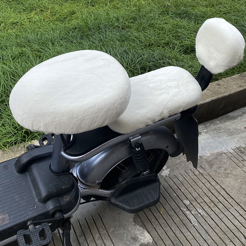 Покривка за седалка на електрически велосипед, плюшена материя, зимна употреба, без пълнител, без лого