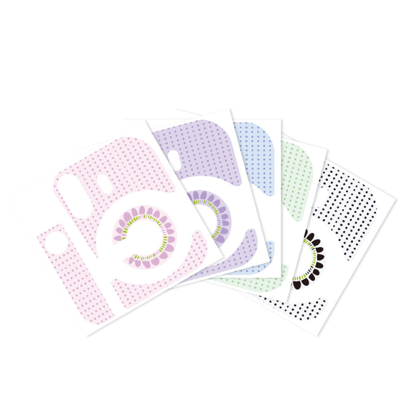 Polaroid Mini 12 kamera testre ragasztott matricák - Kis pöttyös napraforgó motívumok, több színű, aranyos és friss | Modell: Mini 12 középső testre szóló matrica; Kompatibilis: Mini 12 kamera; Anyag: PVC; Film típusa: Shell membrán; Feldolgozás: Egyedi ra