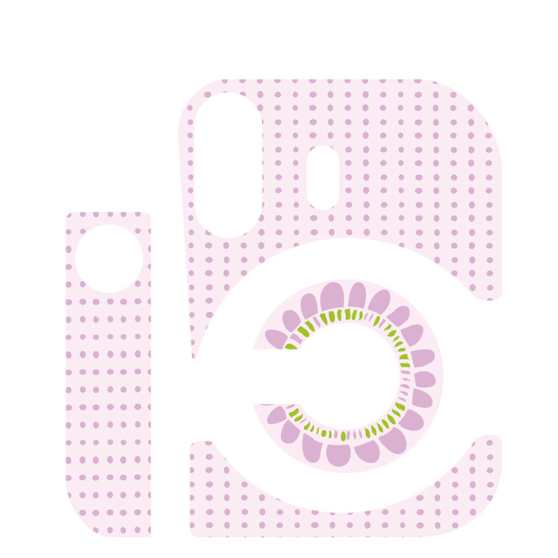 Polaroid Mini 12 kamera testre ragasztott matricák - Kis pöttyös napraforgó motívumok, több színű, aranyos és friss | Modell: Mini 12 középső testre szóló matrica; Kompatibilis: Mini 12 kamera; Anyag: PVC; Film típusa: Shell membrán; Feldolgozás: Egyedi ra