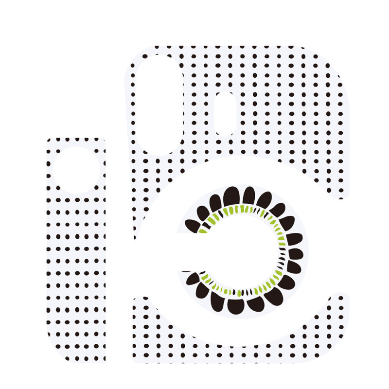 Polaroid Mini 12 kamera testre ragasztott matricák - Kis pöttyös napraforgó motívumok, több színű, aranyos és friss | Modell: Mini 12 középső testre szóló matrica; Kompatibilis: Mini 12 kamera; Anyag: PVC; Film típusa: Shell membrán; Feldolgozás: Egyedi ra