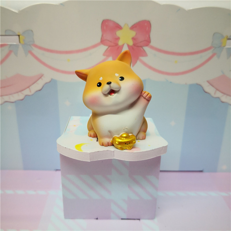 Stolna dekorativna figura od sintetičke smole, crtani Shiba Inu, brenda Baby Story, za unutarnji prostor automobila i ukrase za torte