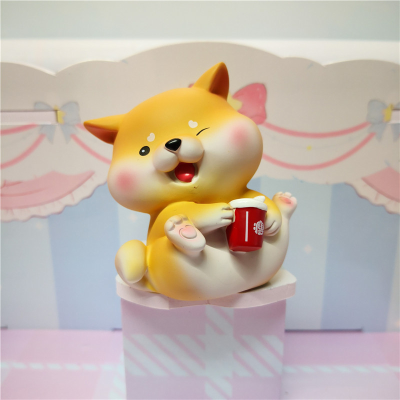 Stolna dekorativna figura od sintetičke smole, crtani Shiba Inu, brenda Baby Story, za unutarnji prostor automobila i ukrase za torte
