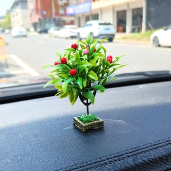 Unutarnja dekoracija automobila: plastični mini krajinski drvce za središnju konzolu