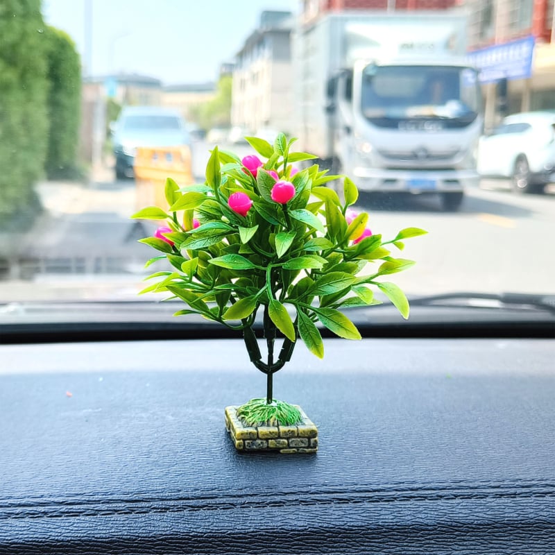 Unutarnja dekoracija automobila: plastični mini krajinski drvce za središnju konzolu