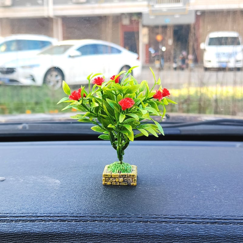 Unutarnja dekoracija automobila: plastični mini krajinski drvce za središnju konzolu