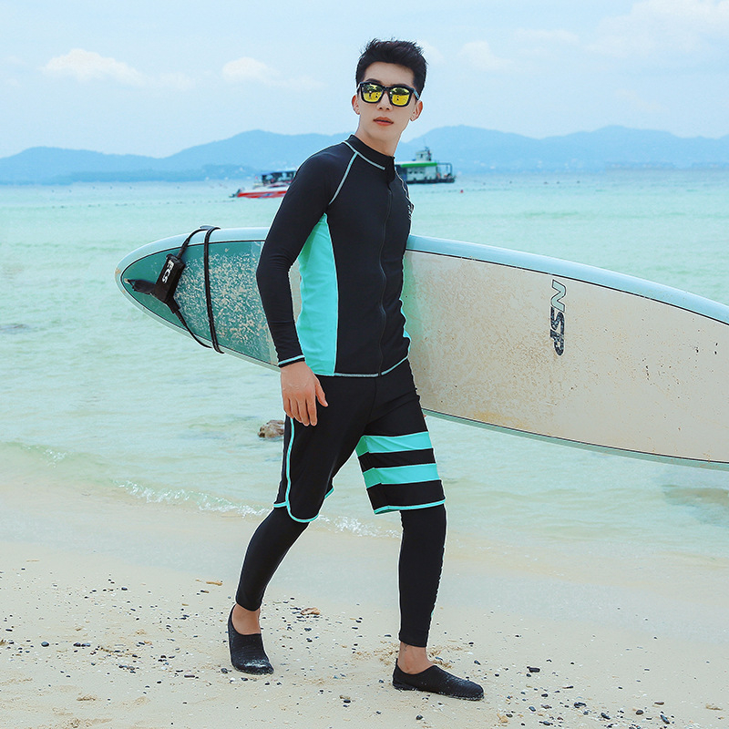 Dvostruki set za ronjenje i snorkeling za muškarce i žene, dugi rukavi i duge hlače, prednji zip, zaštita od sunca, brzo sušenje, visoka elastičnost