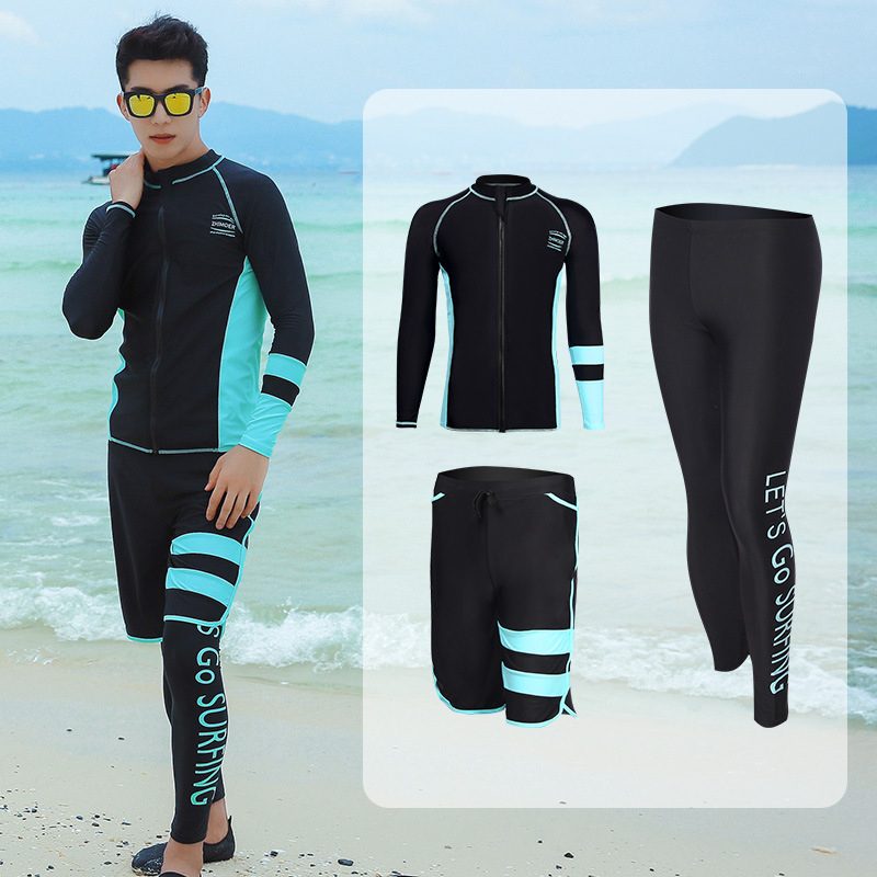 Dvostruki set za ronjenje i snorkeling za muškarce i žene, dugi rukavi i duge hlače, prednji zip, zaštita od sunca, brzo sušenje, visoka elastičnost