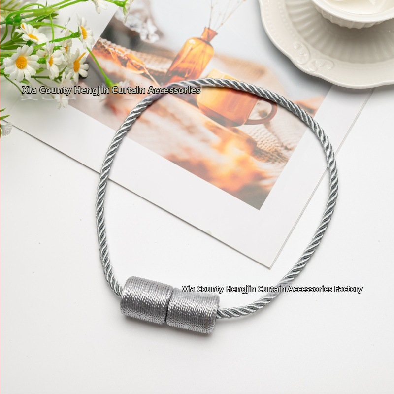 Cylindrický magnetický gombík na záves – bez vŕtania, magnetické uchytenie na záves a šnúru, moderný minimalistický štýl, prispôsobiteľný