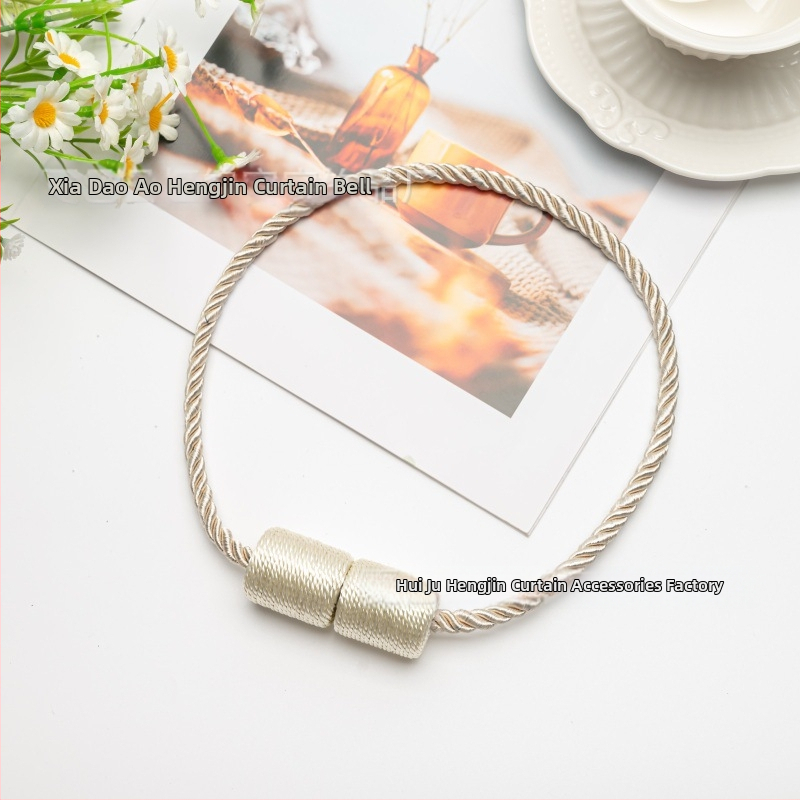 Cylindrický magnetický gombík na záves – bez vŕtania, magnetické uchytenie na záves a šnúru, moderný minimalistický štýl, prispôsobiteľný