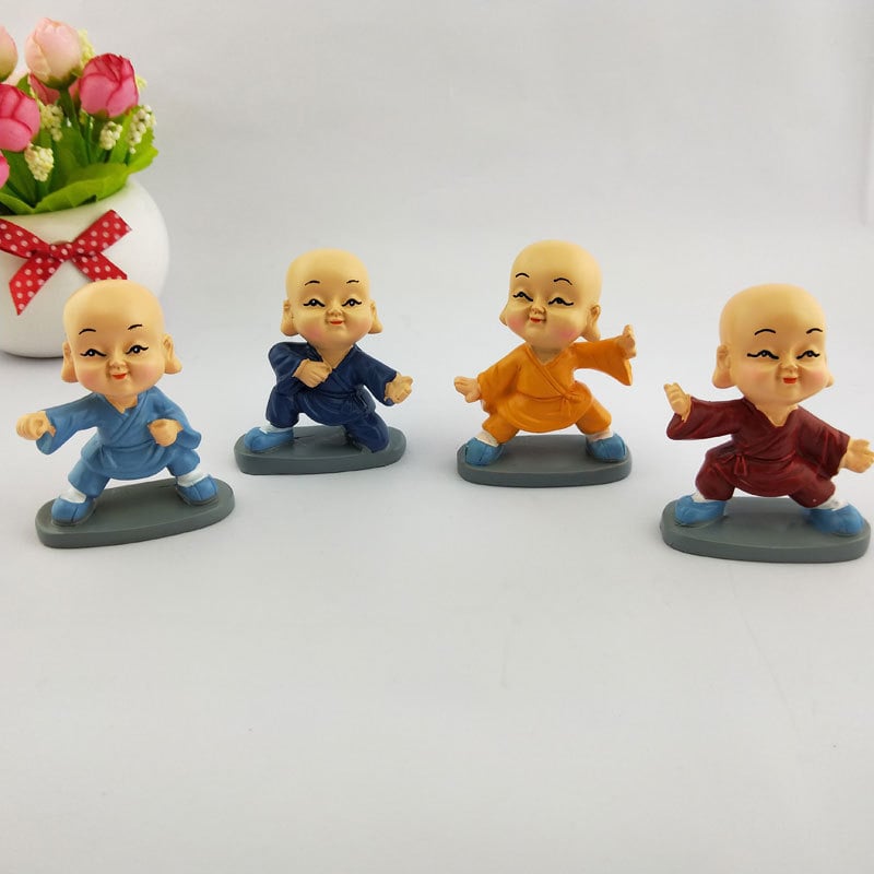 Blue Meow Smola Karikatura Auto Ukras – Kung-fu redovnik s posudom za vino, Kineski stil