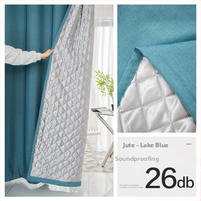 Zvukotesná záves do spálne a obývačky, quiltované, 70–90% zatienenie, konopný materiál, reliéfne strieborné zakončenie