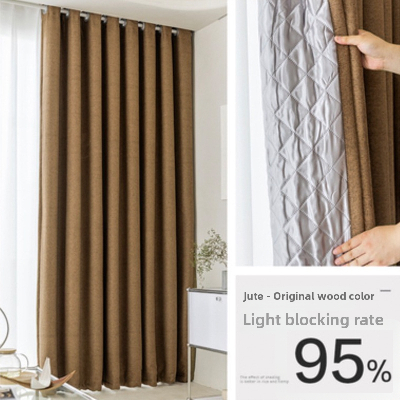 Zvukotesná záves do spálne a obývačky, quiltované, 70–90% zatienenie, konopný materiál, reliéfne strieborné zakončenie