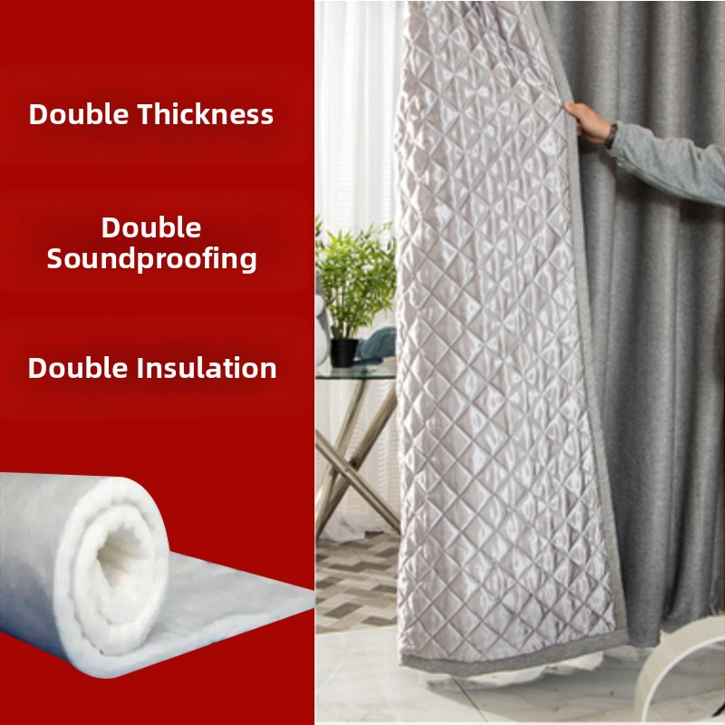 Zvukotesná záves do spálne a obývačky, quiltované, 70–90% zatienenie, konopný materiál, reliéfne strieborné zakončenie