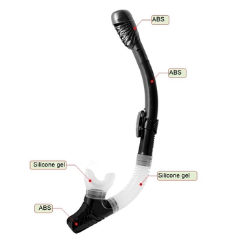 Snorkel s potpunim suhim vrhom za odrasle, tekući silikon + PC, OEM Shenzhen