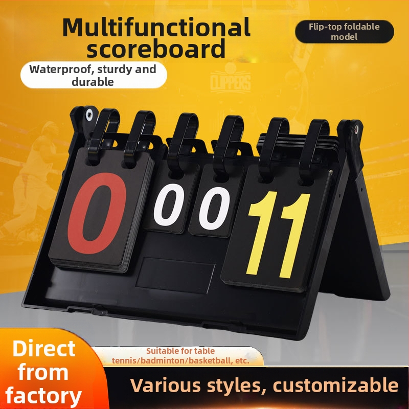 Multifunkčné plastové vodotesné stolové skóre s funkciou otáčania strán, pre basketbal, futbal, tenis, badminton, stolný tenis a volejbal