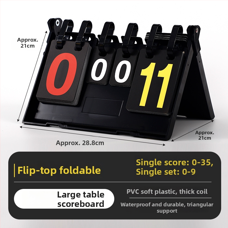 Multifunkčné plastové vodotesné stolové skóre s funkciou otáčania strán, pre basketbal, futbal, tenis, badminton, stolný tenis a volejbal
