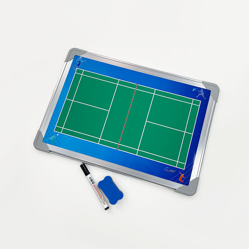 Kézben tartható tollaslabda taktikai tábla alumínium ötvözet kerettel, mágneses és törölhető edzéshez és oktatáshoz