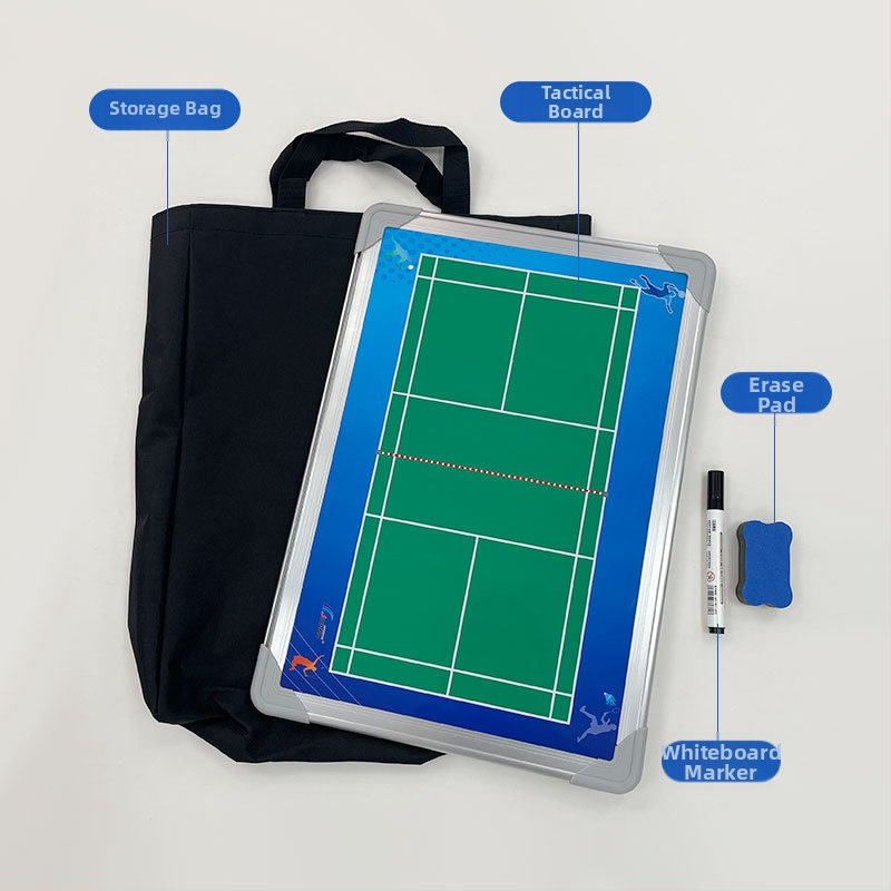 Prenosná taktická tabuľa na badminton s rámom z hliníkovej zliatiny, magnetická a vymazateľná, na výučbu a tréning