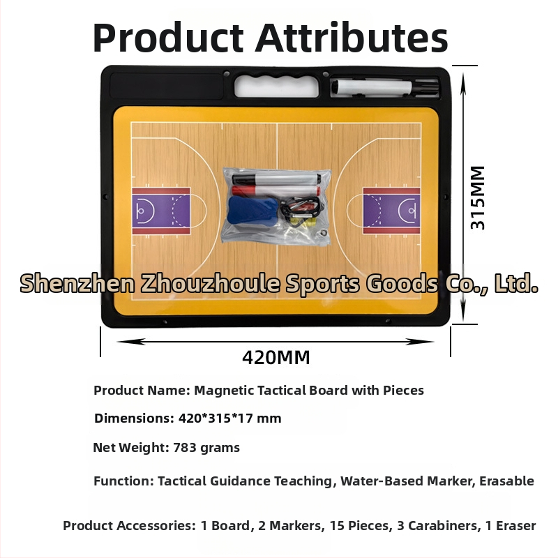Magnetická taktická doska pre basketbal, futbal a volejbal – vymazateľná demonstračná doska, ABS, balenie 20 kusov, možnosť tlače loga