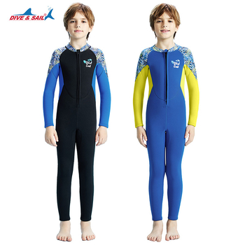 Dječji 2,5 mm neoprenski wetsuit za ronjenje – topao, cijeli s dugim rukavima, 90% neopren / 10% najlon, za sve sezone