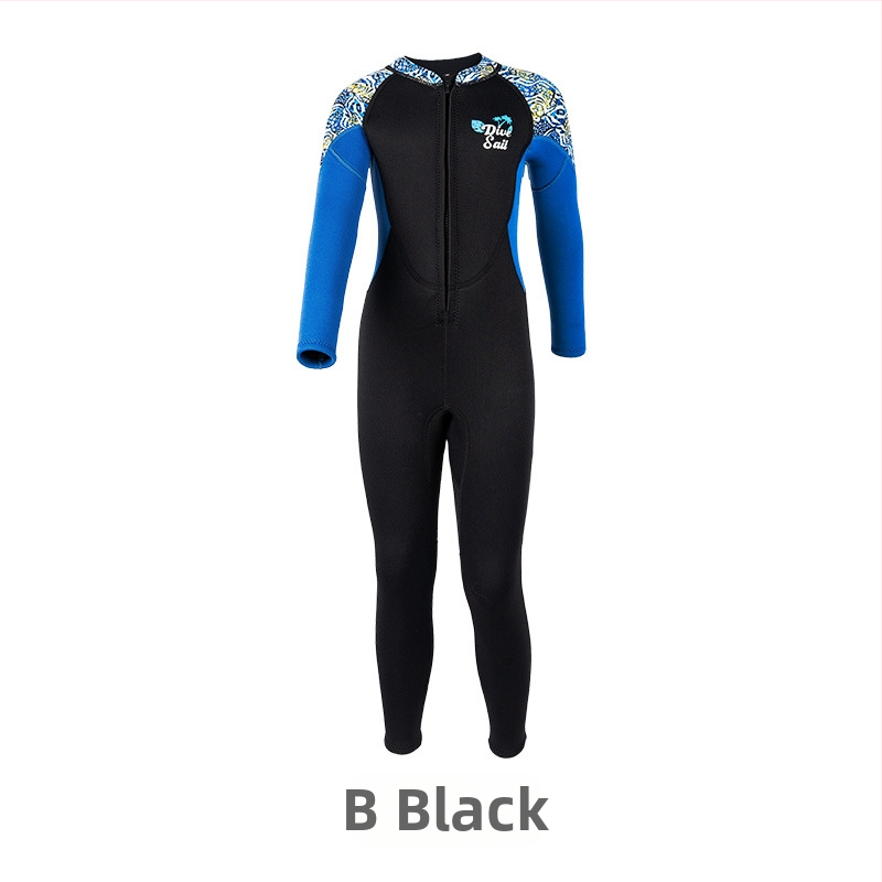 Dječji 2,5 mm neoprenski wetsuit za ronjenje – topao, cijeli s dugim rukavima, 90% neopren / 10% najlon, za sve sezone