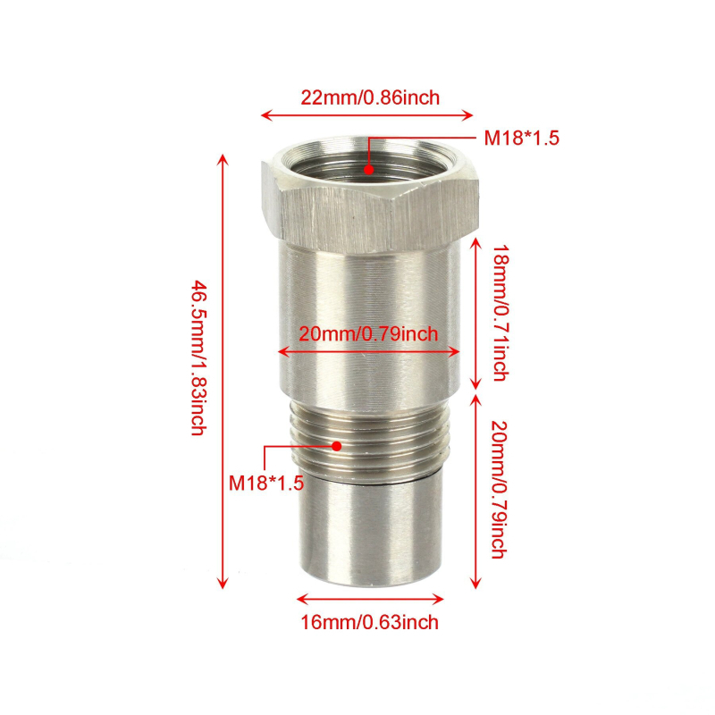 Oxigén-szenzor bővítő csatlakozó M18×1.5 menet; mérési tartomány 58; mérési pontosság 0.1; alkalmazás: üzemanyag-tank