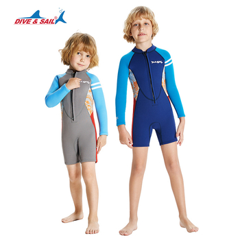 Dječji jednopojasni neoprenski wetsuit s dugim rukavima, 2,5 mm, topao, cartoon uzorak, za ronjenje i plivanje