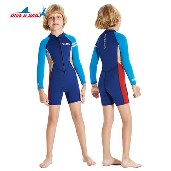 Dječji jednopojasni neoprenski wetsuit s dugim rukavima, 2,5 mm, topao, cartoon uzorak, za ronjenje i plivanje