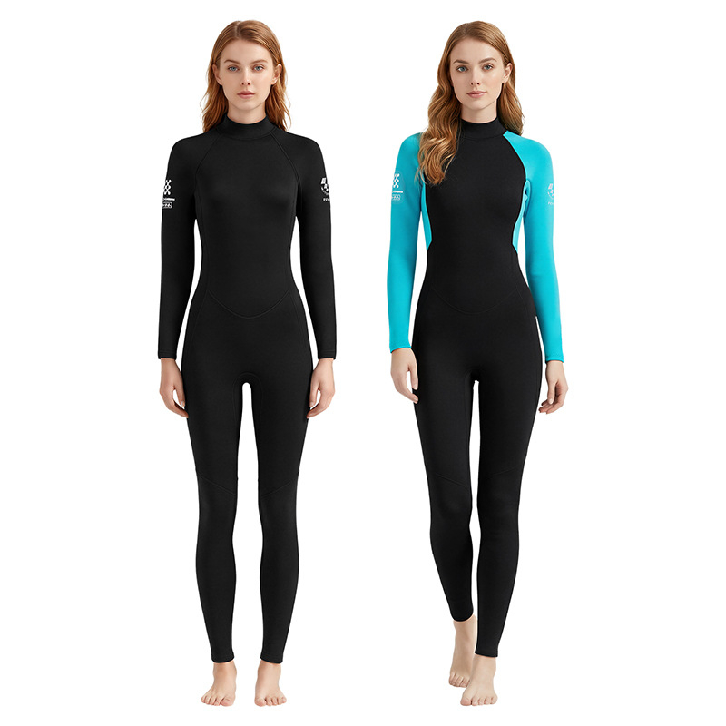 3 mm ženski neoprenski odijelo s dugim rukavima, jednodijelno, za ronjenje, plivanje, snorkeling i surfanje, zadržava toplinu