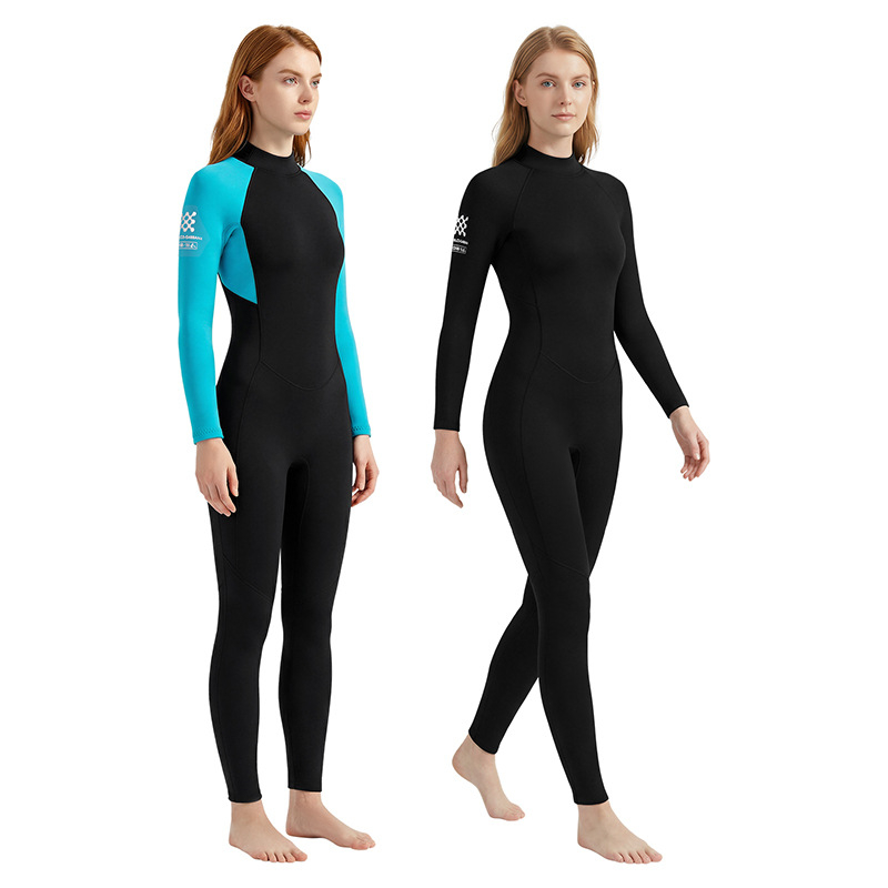 3 mm ženski neoprenski odijelo s dugim rukavima, jednodijelno, za ronjenje, plivanje, snorkeling i surfanje, zadržava toplinu
