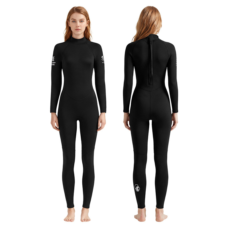 3 mm ženski neoprenski odijelo s dugim rukavima, jednodijelno, za ronjenje, plivanje, snorkeling i surfanje, zadržava toplinu