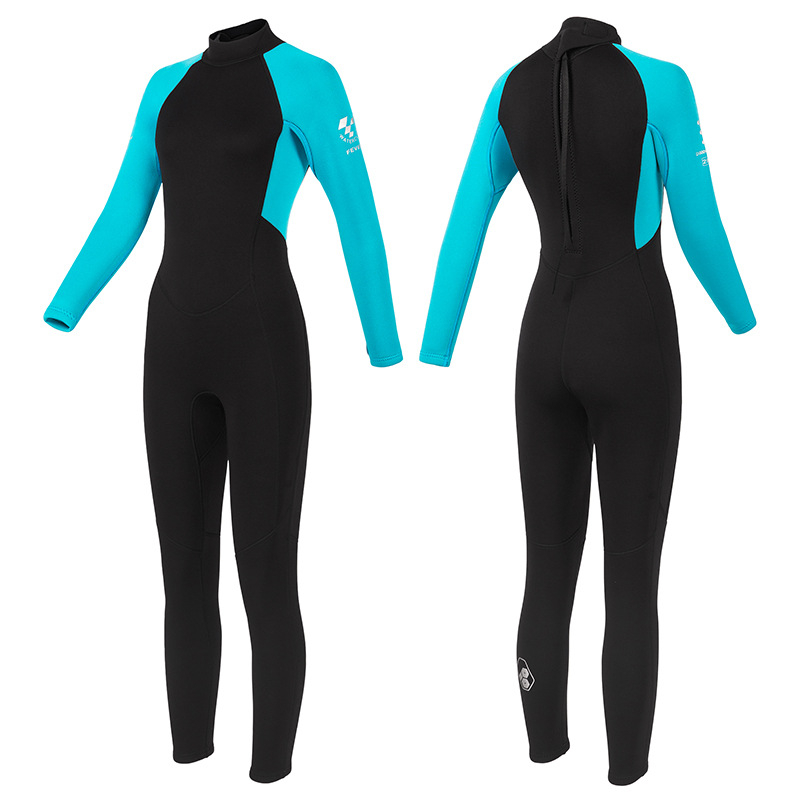 3 mm ženski neoprenski odijelo s dugim rukavima, jednodijelno, za ronjenje, plivanje, snorkeling i surfanje, zadržava toplinu