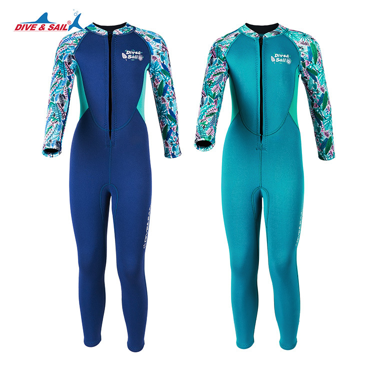 Dive&Sail Djeca 2,5 mm neoprenski wetsuit za djevojčice, jednodijelni kostim, cijelogodišnja toplina, za ronjenje i surfanje, 90% neopren + 10% najlona