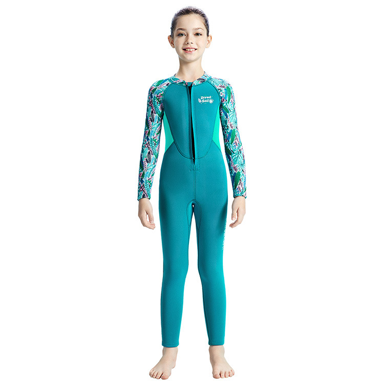 Dive&Sail Djeca 2,5 mm neoprenski wetsuit za djevojčice, jednodijelni kostim, cijelogodišnja toplina, za ronjenje i surfanje, 90% neopren + 10% najlona