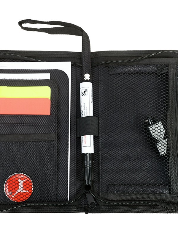 Set torbe sudije s crvenim i žutim karticama, zviždaljka, papir za označavanje i marker — Oxford platno, prilagodljivo, Saiaoty brend, oprema za nogometnu trening
