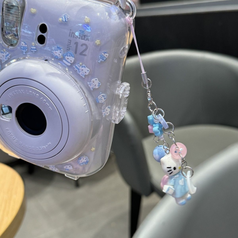 Mini12 Prozirno kristalno kućište za Instax – Čvrsta zaštitna futrola za kameru s lancem
