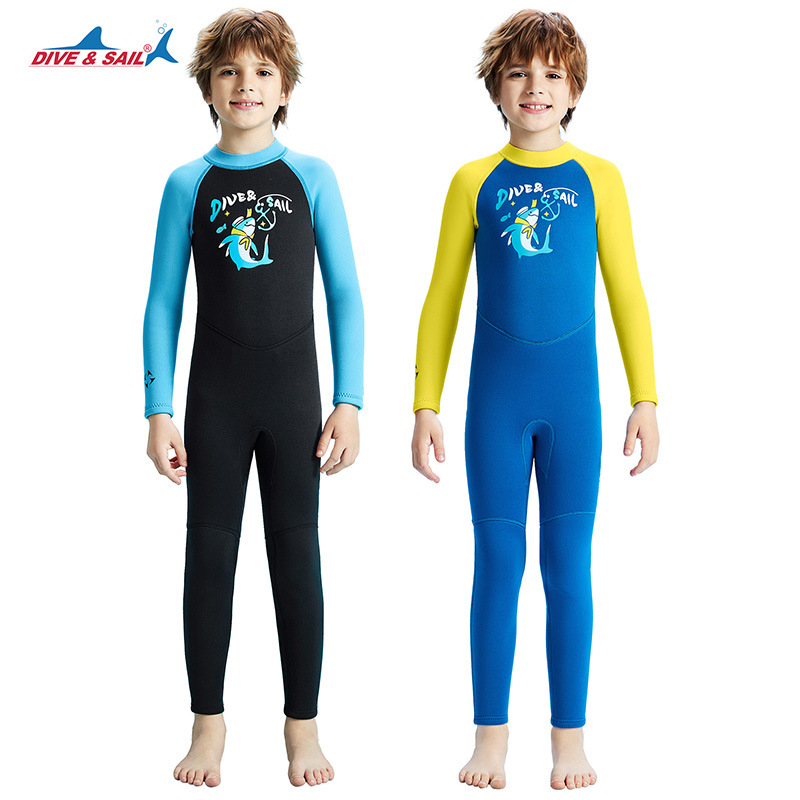 Dječji jednodijelni neoprenski kostim za ronjenje od 2.5 mm — topao za ronjenje i snorkeling, 90% neopren + 10% najlon