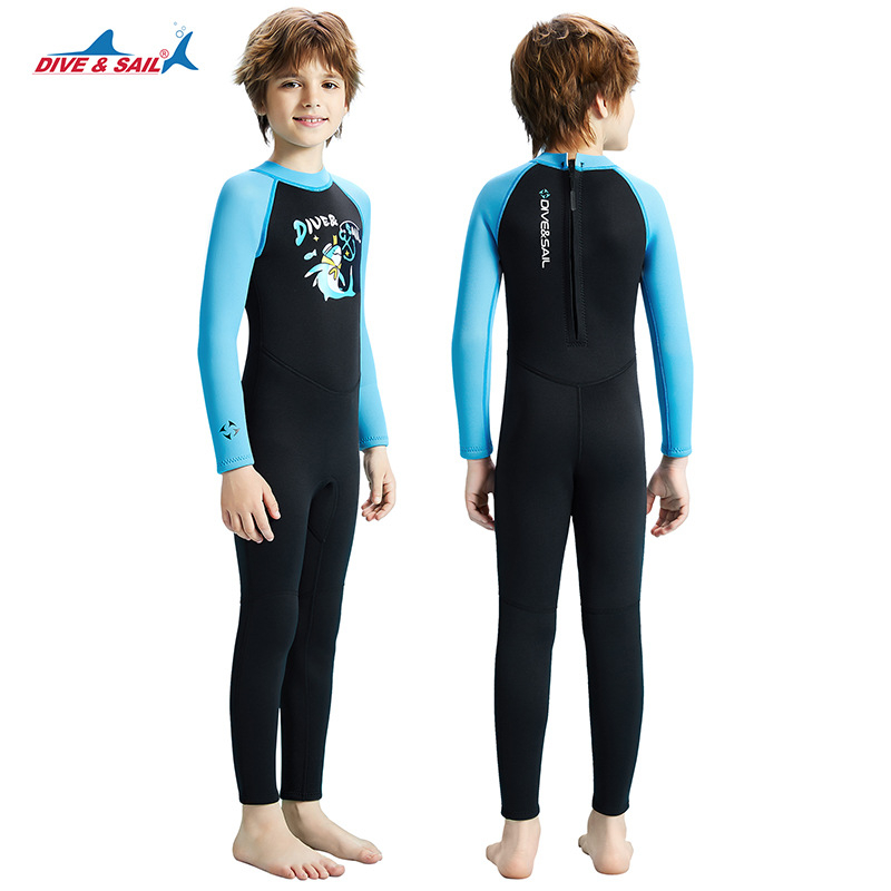 Dječji jednodijelni neoprenski kostim za ronjenje od 2.5 mm — topao za ronjenje i snorkeling, 90% neopren + 10% najlon