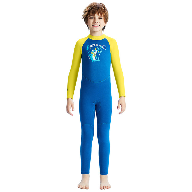Dječji jednodijelni neoprenski kostim za ronjenje od 2.5 mm — topao za ronjenje i snorkeling, 90% neopren + 10% najlon